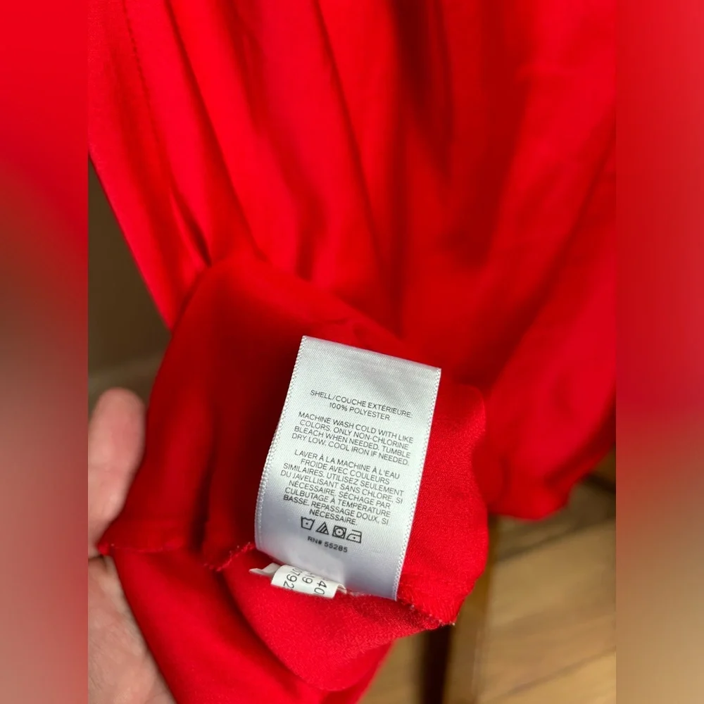 Express Medium Red Satin V Neck Slip Dress Valentines - Picture 5 of 5